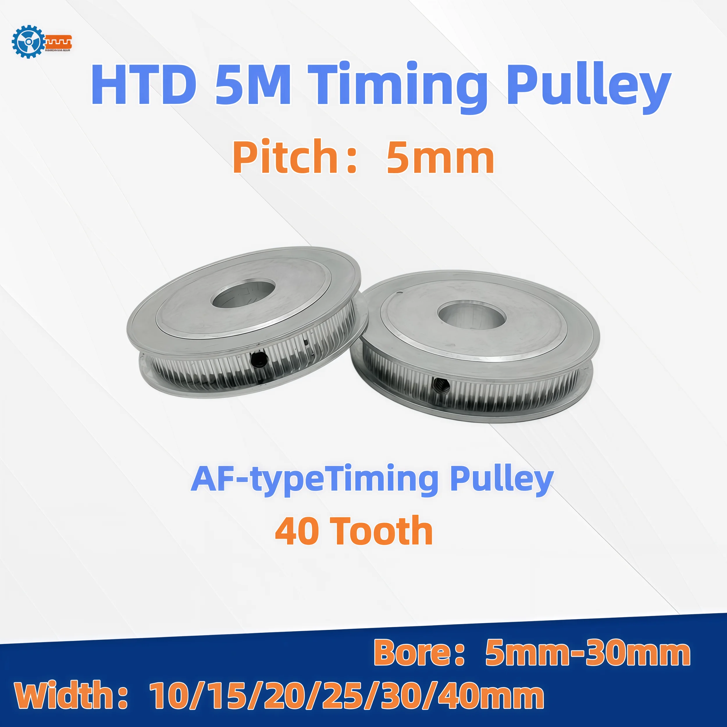 

HTD 5M 40 Teeth Synchronous Timing Pulley Bore 5mm to 30mm for Width 10mm~40mm Belt 5M-40 Teeth Timing Pulley for 3D Printer