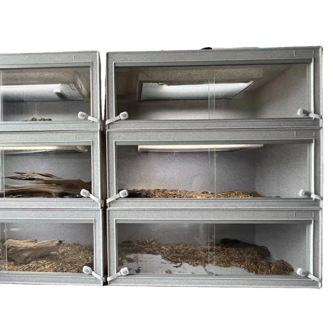 New Design Pp Black Reptile Screen Cage Grey Reptile Enclosures Marble Grey Terrarium Cages For Snakes And Reptile