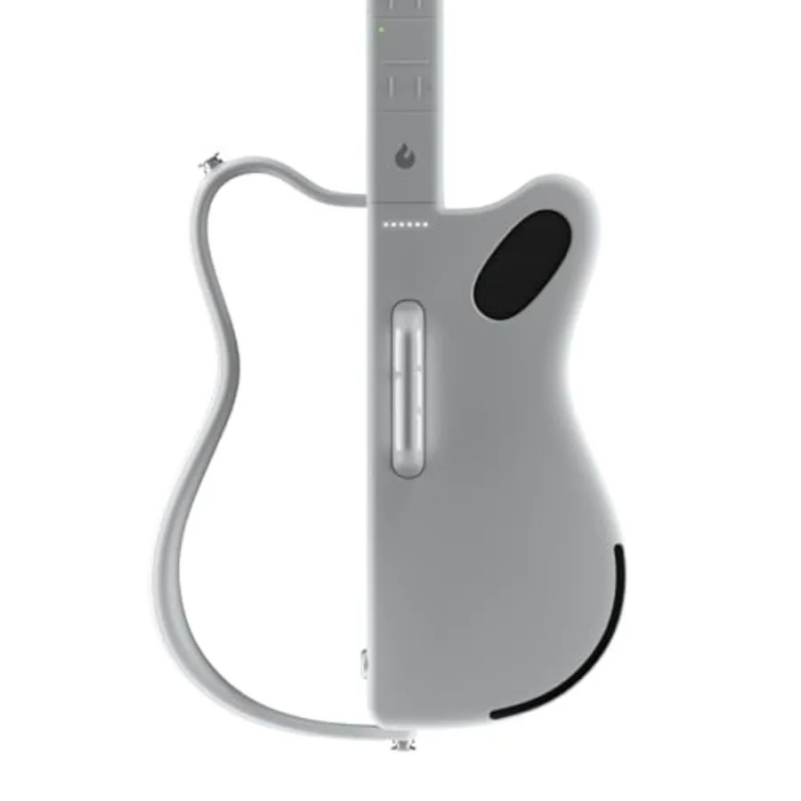 

Smart guitar for practice and performance, ABS plastic body, black finish, stringless design with 300+ instrument presets and b