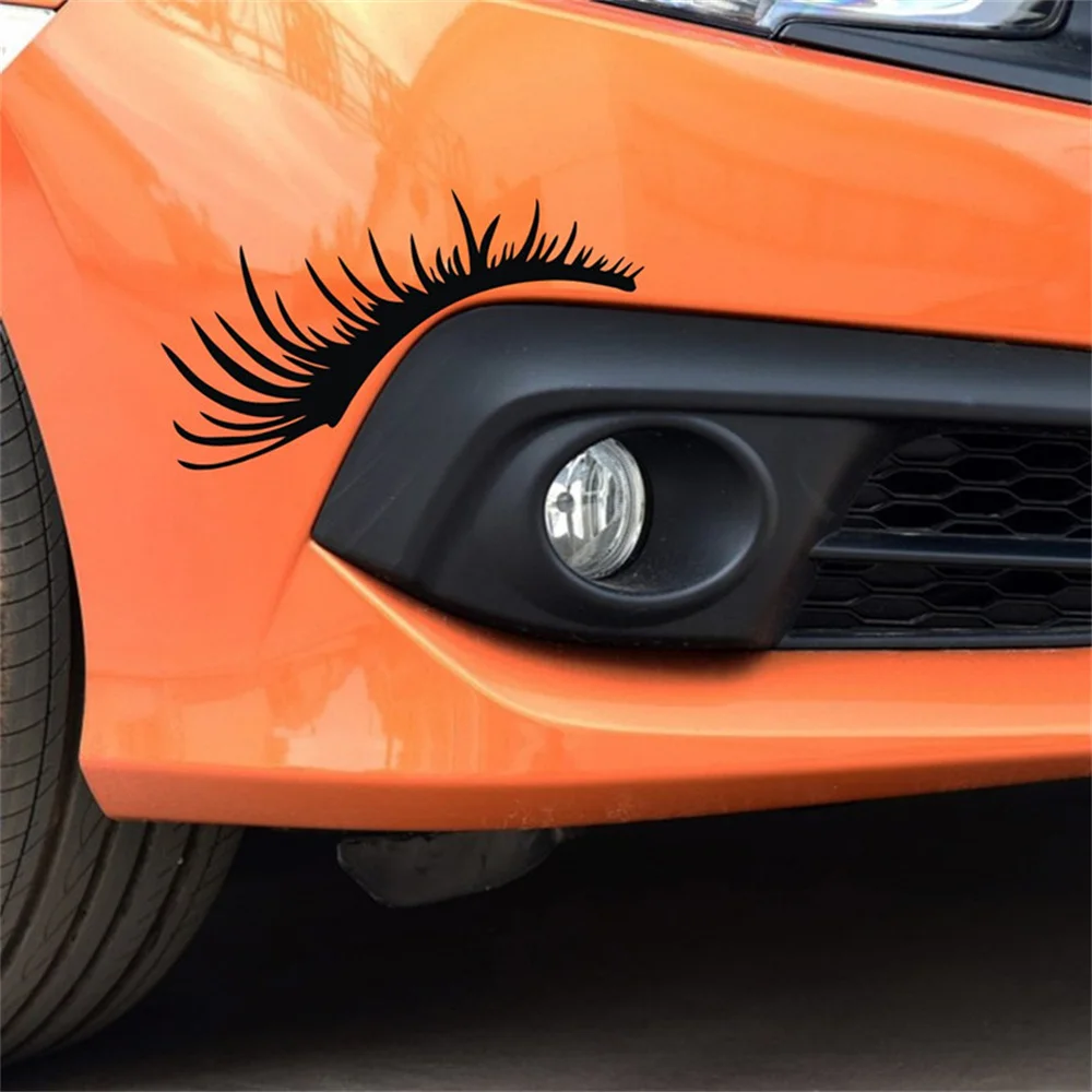 2pcs Car Eyelashes Stripe Decal Headlight Fog Eyebrow Stickers For VW For Beetle For Fiat