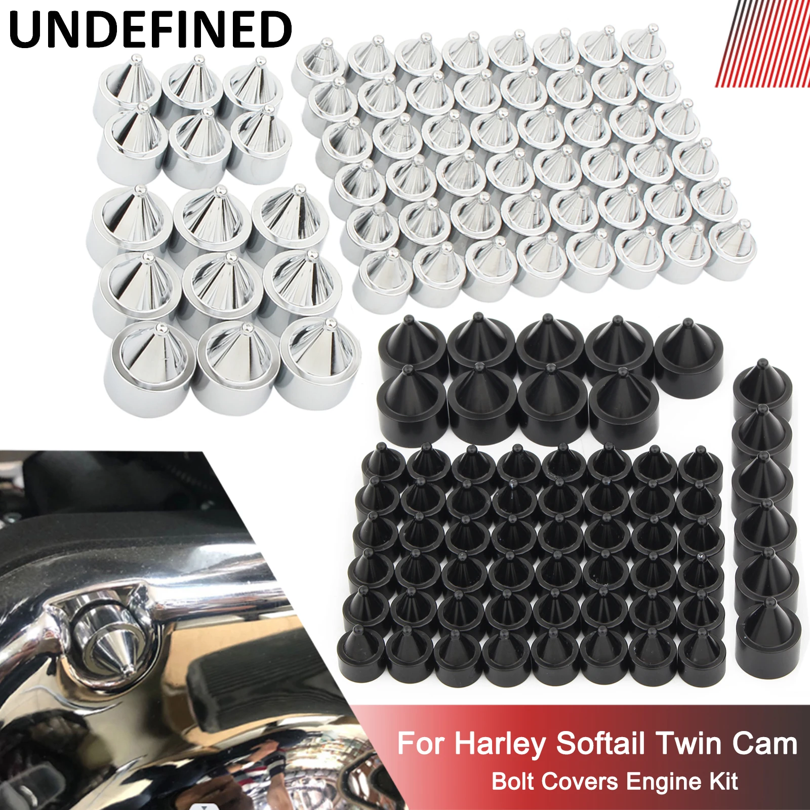 

Bolt Covers Engine Toppers Head Bolts Caps Kit for Harley Softail 2000-2006 Deuce Classic Fat Boy FLSTF Night Train Twin Cam