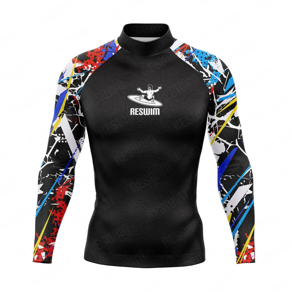 

Summer Men's Long Sleeve Rashguard Surf T-shirt UV Protection Swimwear Swimming T-shirt Beach Rash Guard Surfing Diving Swimsuit