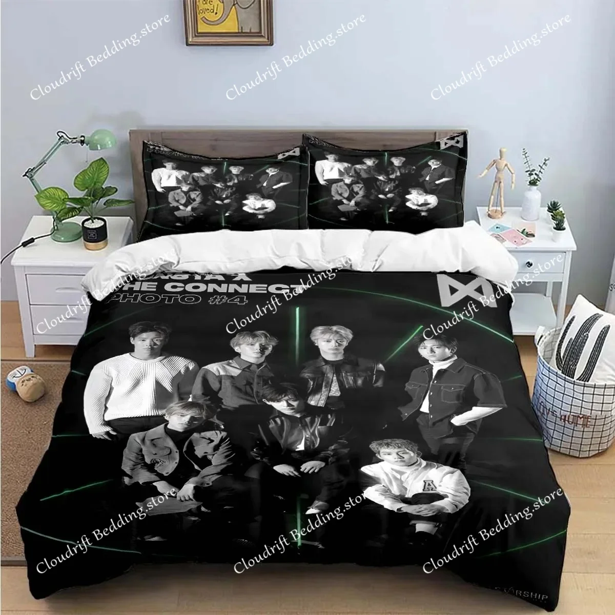 Hot Fashion K-POP Singer M-MONSTAS X Bedding Sets Exquisite Bed Supplies Set Duvet Cover Bed Comforter Set Bedding Set Kids Gift