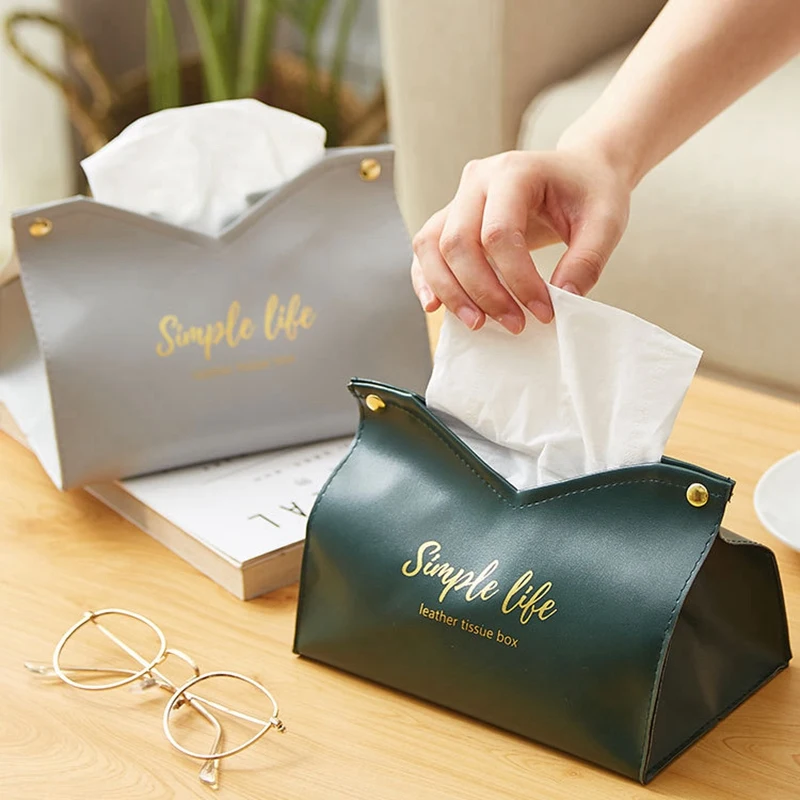 Fashion Car Tissue Box Desktop Table Napkin Holder Case Storage Box Desktop PU Leather Tissue Container Bathroom Home Decortion