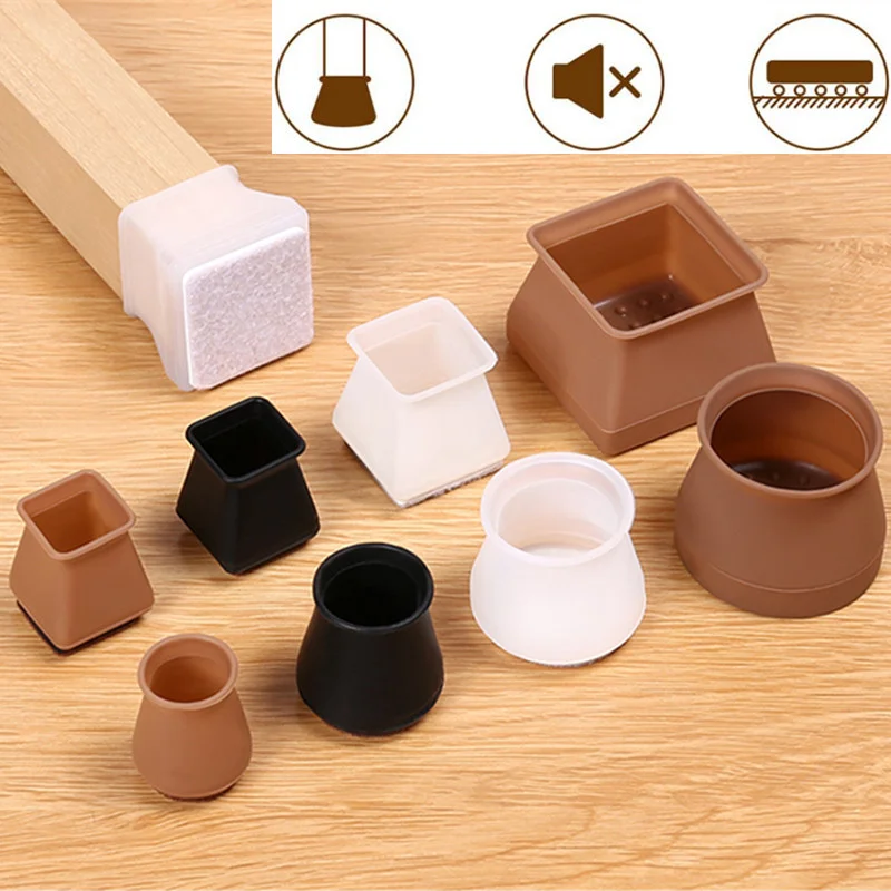 Non Slip silicone chair leg caps felt rubber furniture feet protector pad table foot cover wood floor protection Scratches Noise