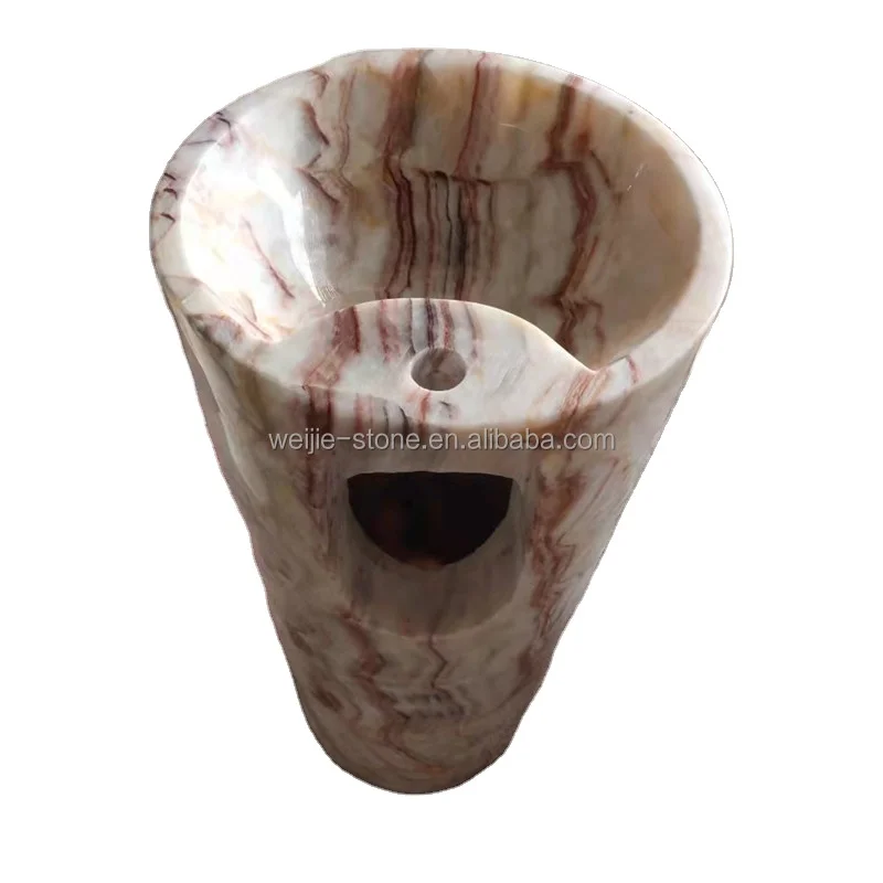 Ready To Ship Translucent Onyx Washroom Basin White Red Brown Onyx Stone Indoor Bathroom Sinks