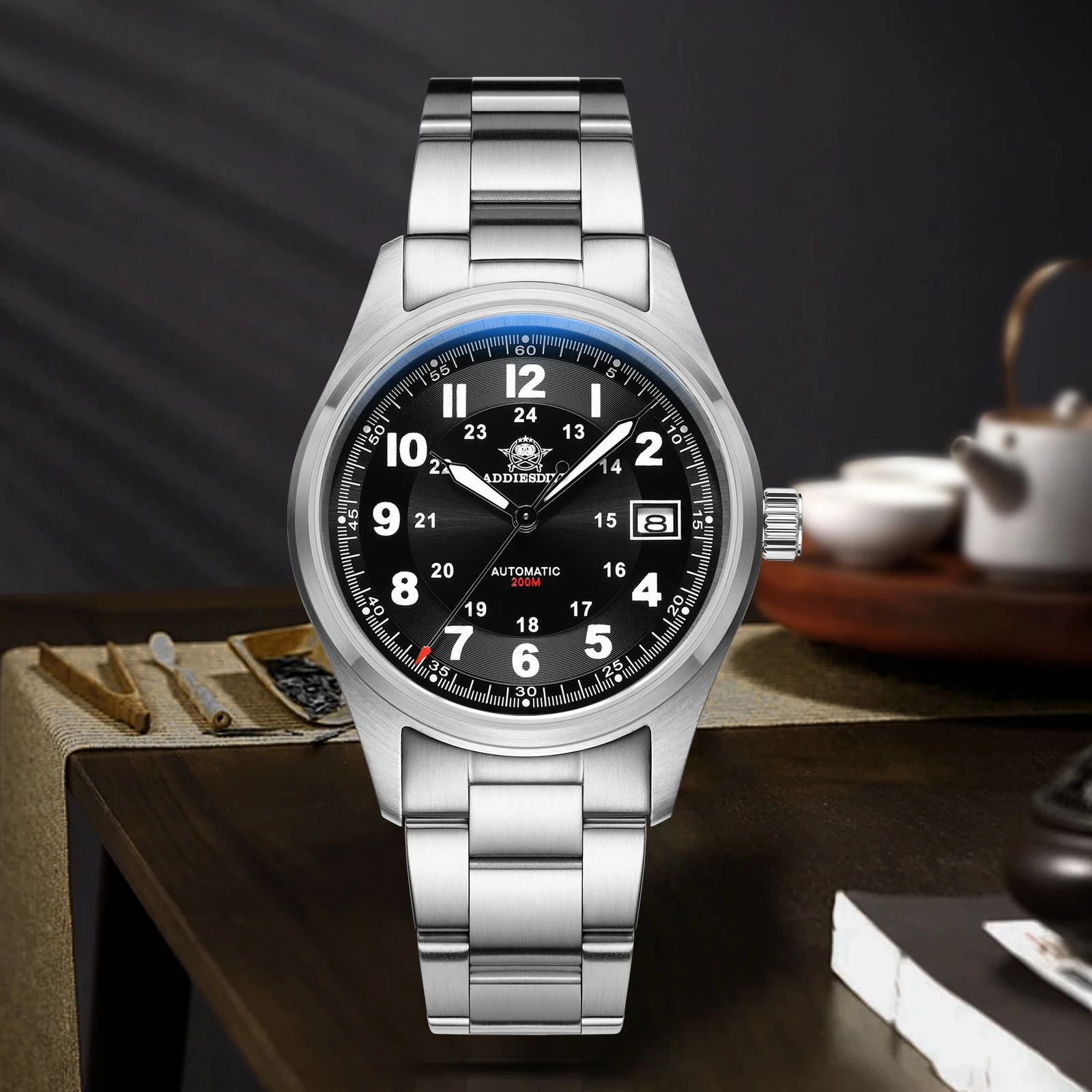 

ADDIESDIVE Men's Watch 200M Waterproof Automatic Watch Sapphire Stainless Steel Dive Mechanical Watches Retro Relogios Masculino