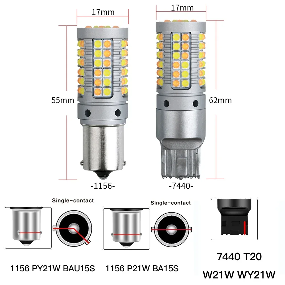 2 pz 3030smd Dual Mode Daytime Running Light Ice Blue DRL indicatore di direzione PY21W P21W LED Dho Canbus BA15S BAU15S T20 7440 W21W 3156