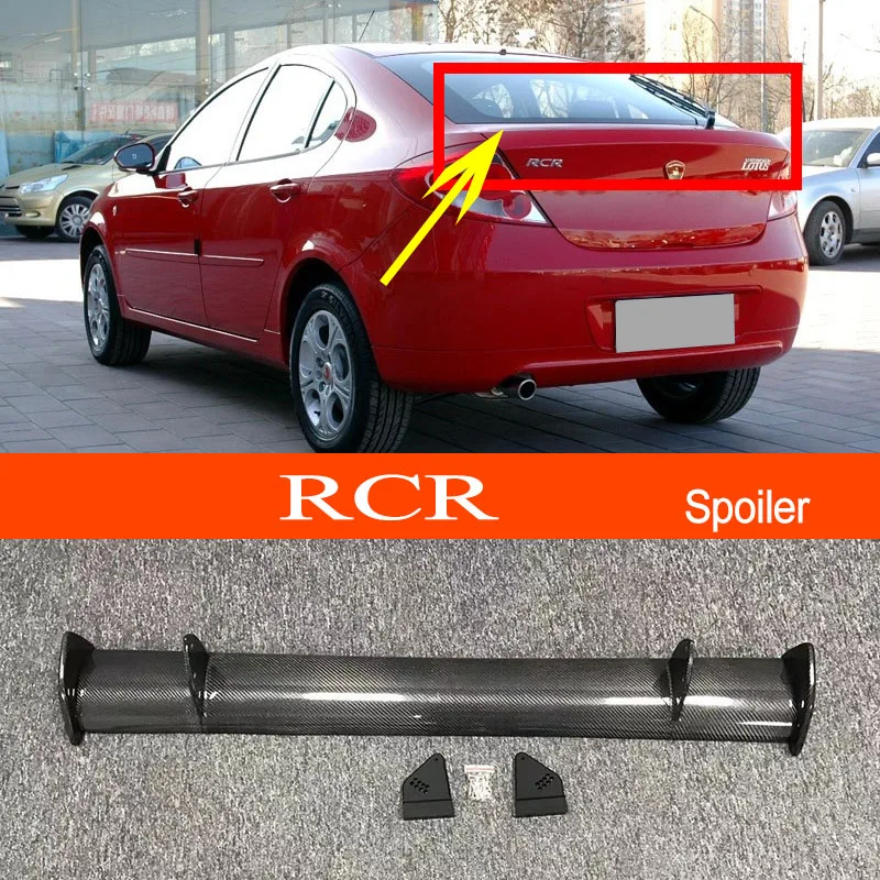 RCR Real Carbon Fiber GT-style Sporty Car-styling Rear Trunk Boot Wing Spoiler for Lotus RCR Sedan