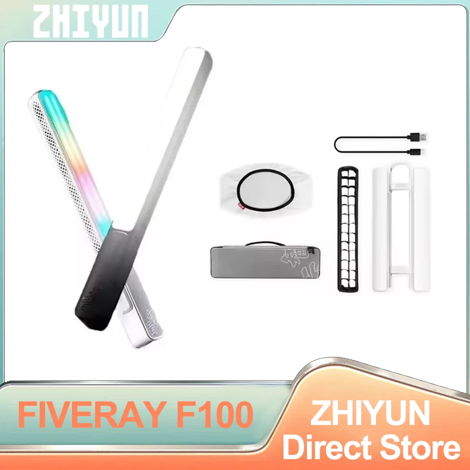 

ZHIYUN FIVERAY F100 100W Super Bright Stick Light LED RGB Handheld Video Fill Light for Photography Studio Streaming Recording