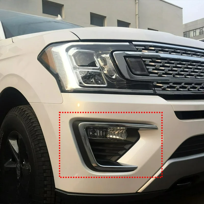 

Chrome Front Fog Light Lamp Cover Decoration Sticker Trim For Ford Expedition 2018 2019 2020 ABS