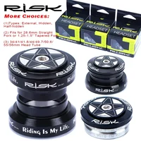 RISK MTB auriculares para bicicleta de carretera 44mm 34/41/41,8/49,7/50.6/55/56mm para bicicleta 28,6mm 1 1/8 recto 1,25-1,5 ""1 1/4-1/2 horquilla cónica
