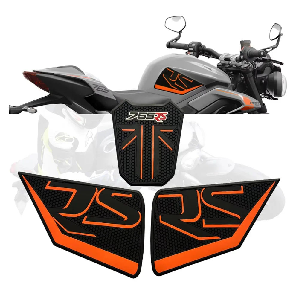 765 R RS For Triumph Street Triple Daytona 765 R RS Motorcycle Tank Pad 3D Protection Stickers Decals 2023-