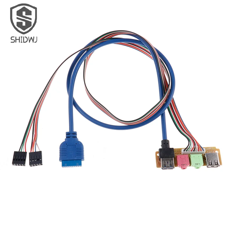 USB 2.0+ 3.0 Port Chassis PC Computer Case Audio Front Panel Replacement Cables 70cm Computer Accessories