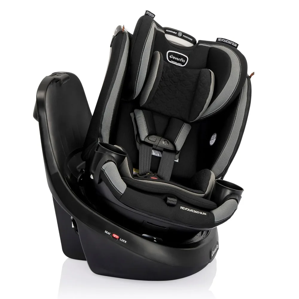 Revolve360 Slim 2-in-1 Rotational Car Seat with Quick Clean Cover (Salem Black)