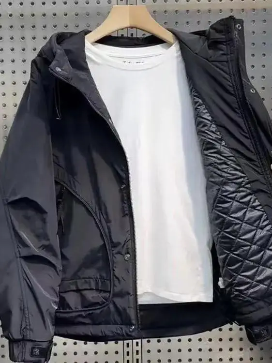 

Осень-зима уличная рабочая одежда с капюшоном Jaet мужская мода свободное универсальное теплое хлопковое пальто из полиэфирного волокна длинная молния све