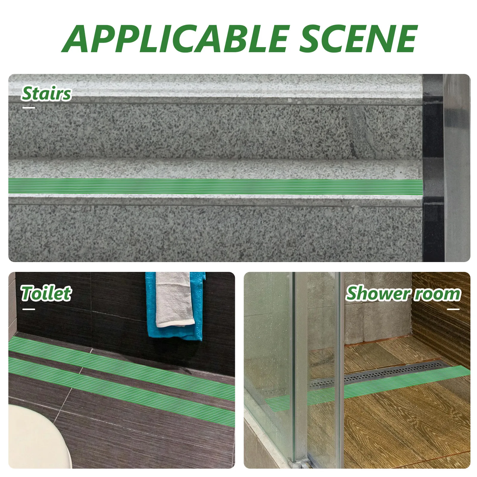 Self-Adhesive PVC Stair Edge Safety Pad Non-Slip Glow-in-Dark Decorative Tread Protector for Indoor Steps Staircases and Wet