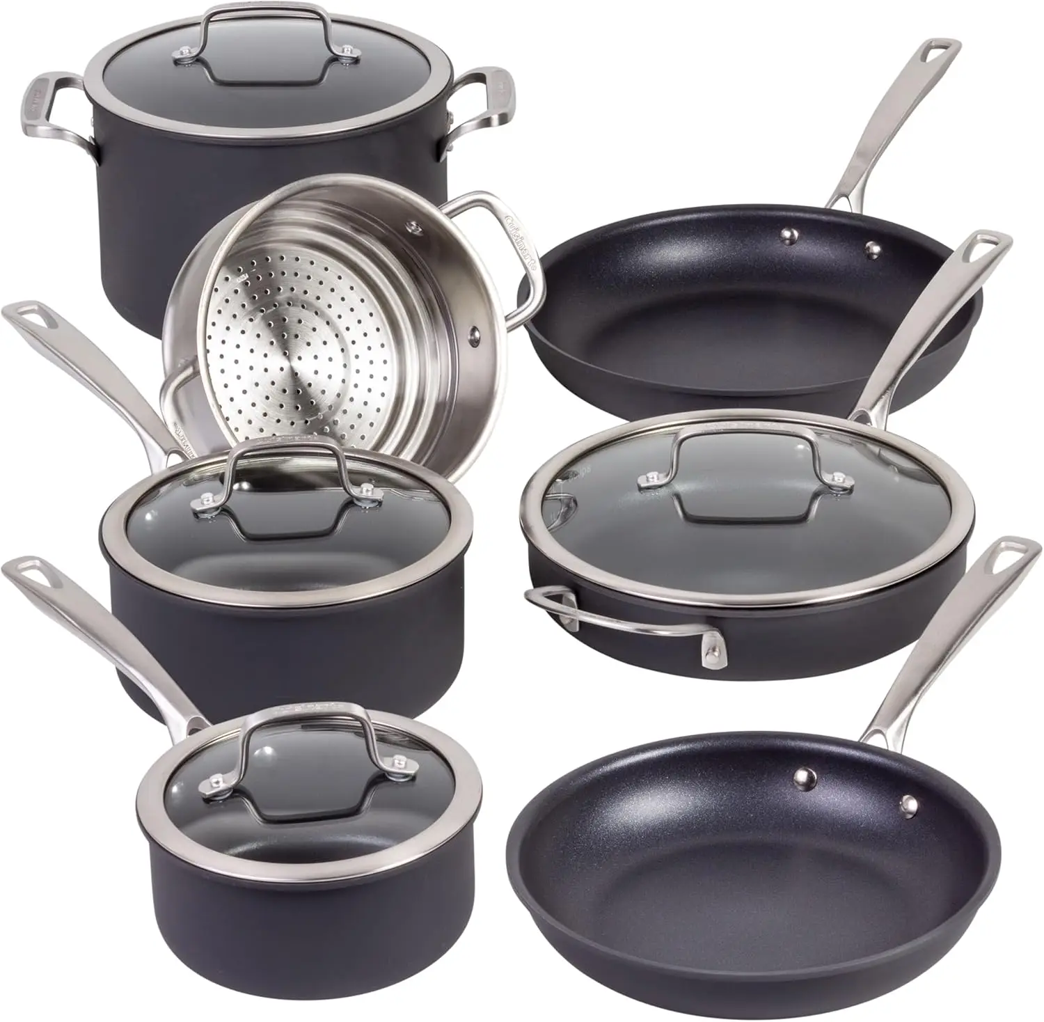 

11-Piece Hard Anodized Nonstick Induction and Dishwasher Safe Cookware Set (68I-11)