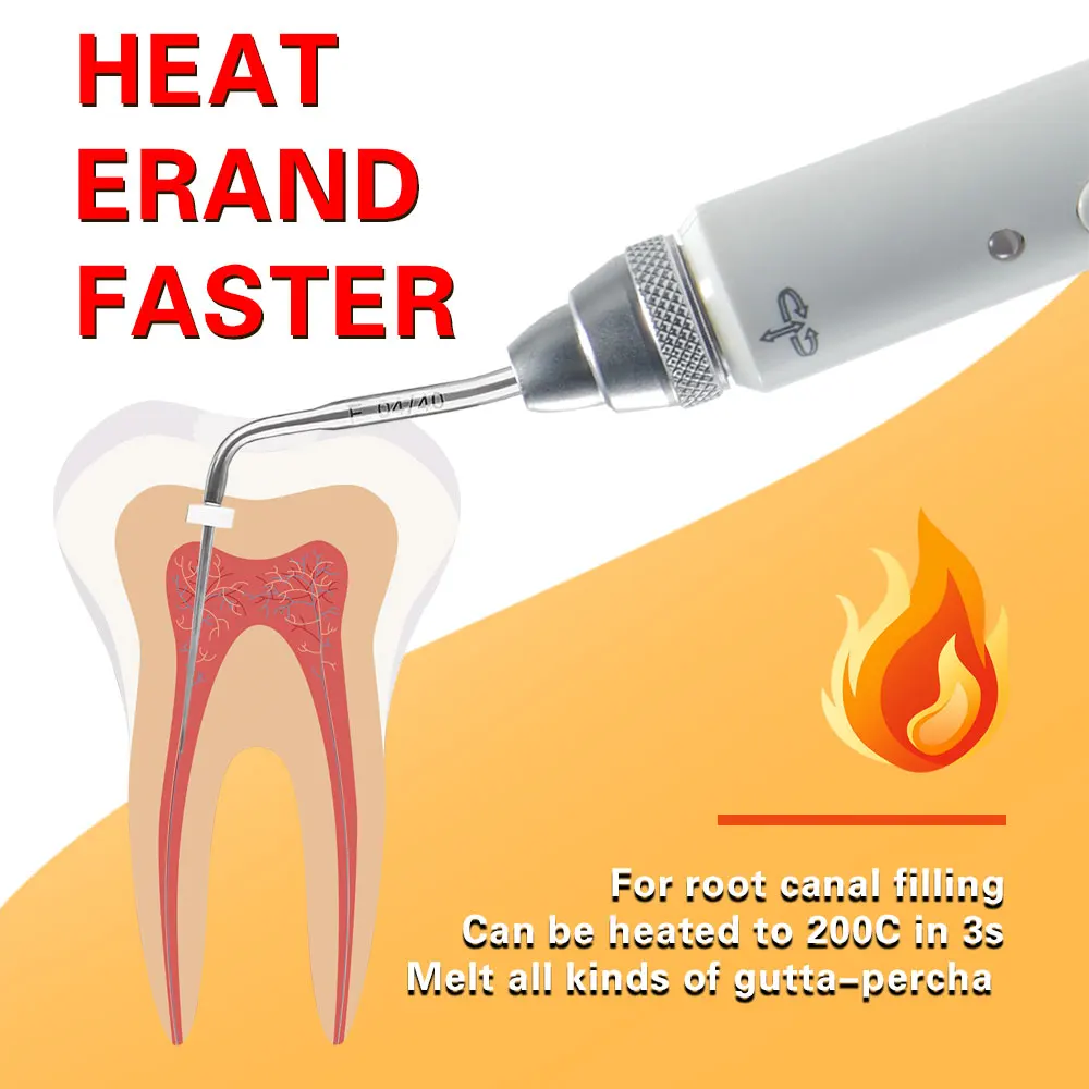 EXP Dental Gutta Percha Sistema de Obturação com 2 Pontas, Caneta de Obturação Endo Sem Fio, Terapia do Canal Radicular, Ferramenta de Aquecimento