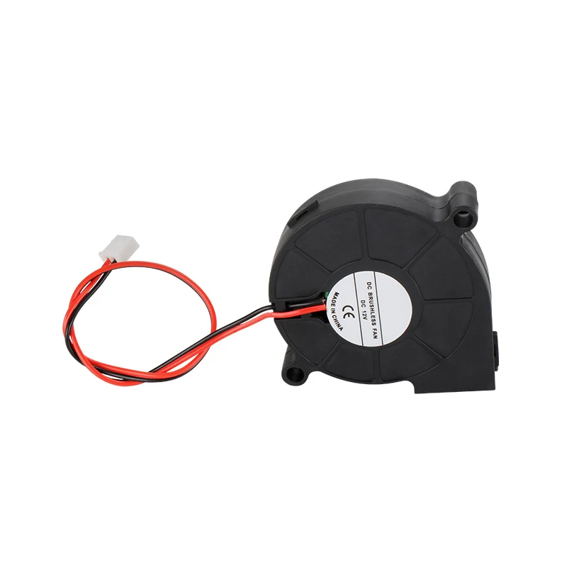 Ventilateur de refroidissement turbo en plastique noir pour extrudeuse, pièces d'imprimante 3D, 5cm, 50x50x15mm, 12V, 24V, 4020, 5015, 2 pièces