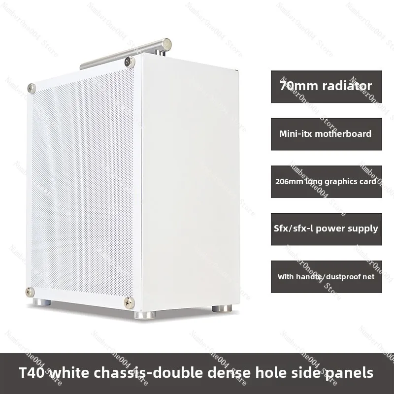 Applicable To T40 Mini ITX Chassis SFX Power Pink Blue Portable Desktop Side Transparent White Small Chassis