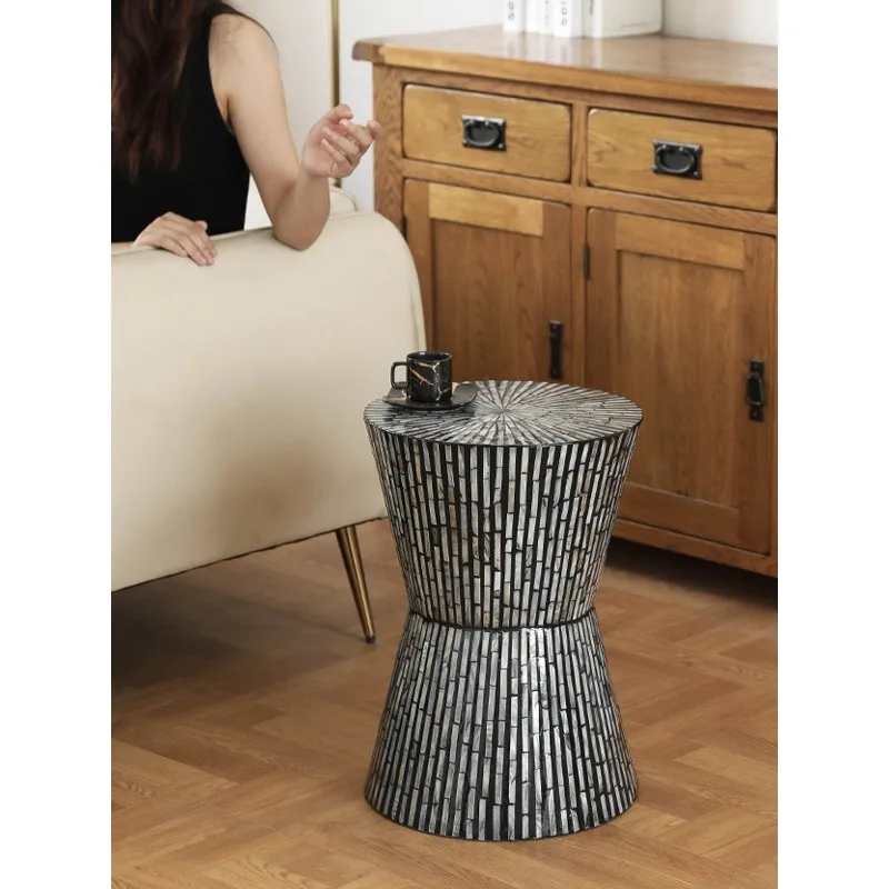 Wabi-**** minimalist natural shell edge few living room handmade snail coffee table high-end sofa corner few small table