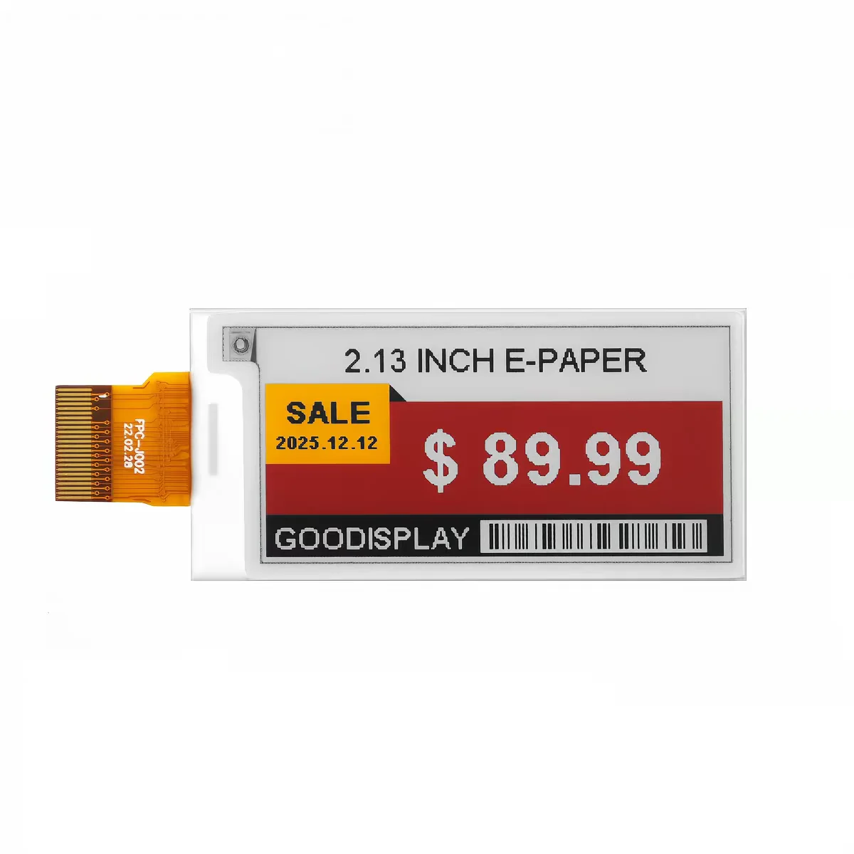 2.13-inch EINK black, white, red, yellow four-color electronic ink screen resolution 250x122 GDEY0213F52
