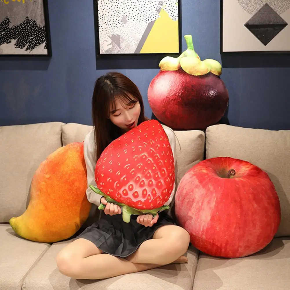 Colorful Fruits Plush Pillow Fruit Pillow Kawaii Simulation Fruit Shape Stuffed Pineapple Mango Strawberry Durian Pillow Cushion