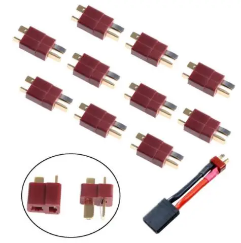 20pcs/10Pairs T Plug Deans Connectors Set For RC LiPo Battery Helicopter Male/Female Terminals Connectors Assortment Kit