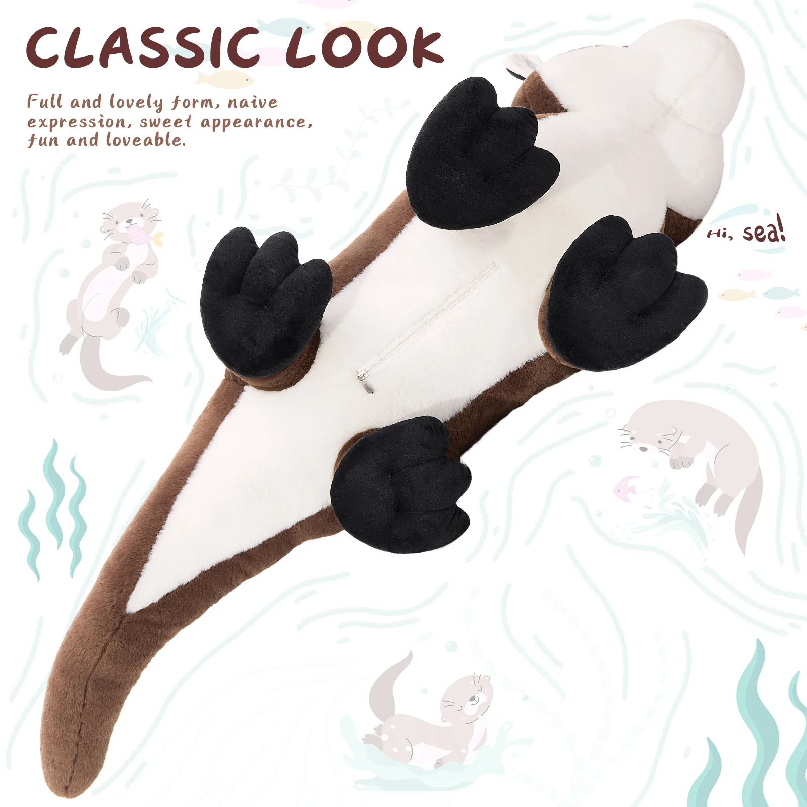 MorisMos قضاعة محشوة الحيوان 47.2 بوصة طويلة محشوة قضاعة ألعاب من نسيج مخملي لطيف البحر قضاعة محبوب بلوشيز للأطفال حفلة عيد ميلاد