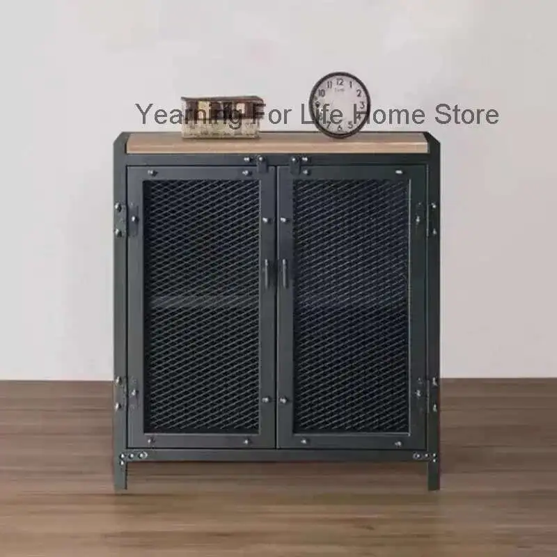 

Iron Kitchen Sideboards Retro Living Room Storage Cabinets Industrial Style Locker Wine Cabinet Living Room Decoration Furniture