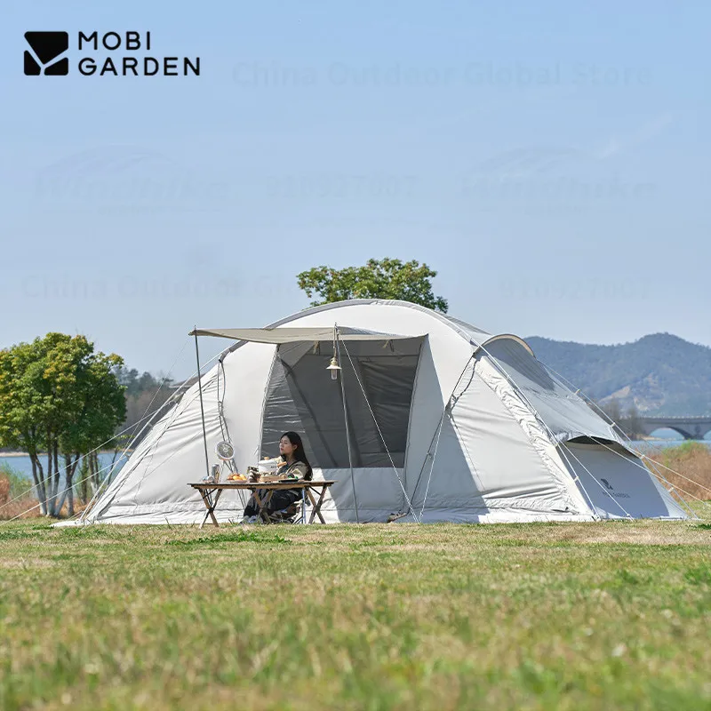 موبي جاردن شيجيا 14 ㎡   ترقية خيمة التخييم في الهواء الطلق خيمة السفر المحمولة مع تنورة الثلج تنفس يندبروف خيمة داخلية x2