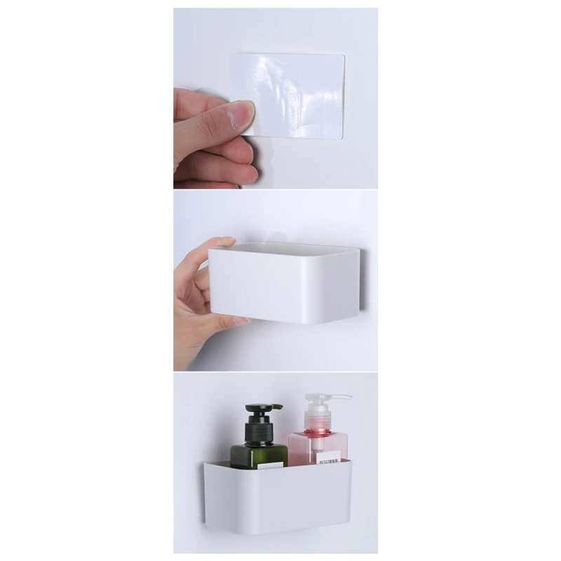 Wall Mounted Organizer Makeup Table Storage Box Shelf Adhesive Hanger kitchen Bathroom Storage Rack Drawer Organizer Container