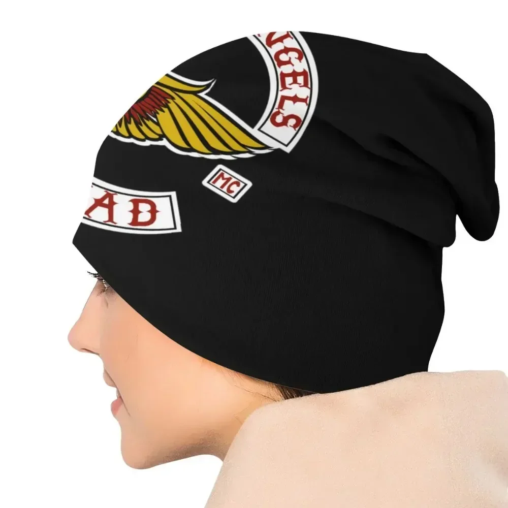 Unisex Bonnet Winter Warm Knitting Hat Hells Angels Logo Hip Hop Beanies Caps Adult Motorcycle Club Beanie Hats Ski Cap