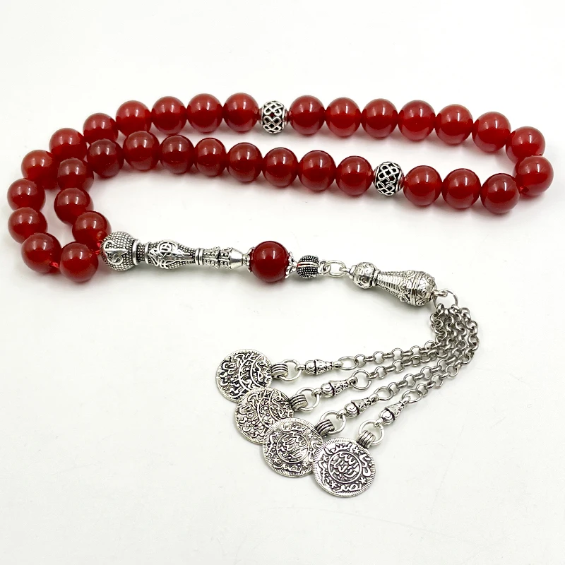 

Tasbih Natural Brazil Red Agate Islamic misbaha Muslim bracelet prayer beads eid ramadan gift arabic fashion accessories Rosary