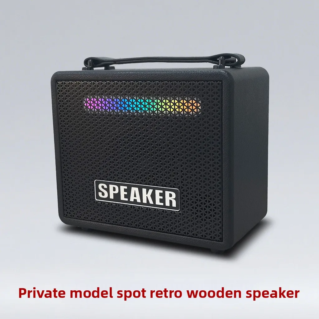 

Retro wooden speakers, portable outdoor camping loudspeaker, portable wireless household lights, subwoofer, support TWS, U Disk,
