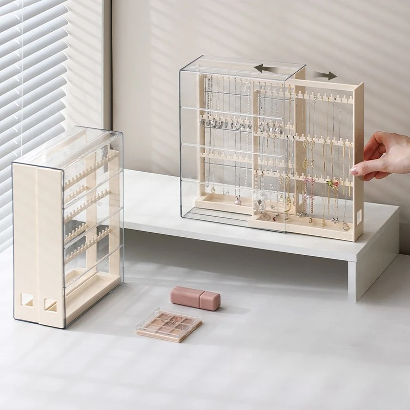 

Выдвижной органайзер для ювелирных изделий, витрина, прозрачный акриловый ящик для хранения, ожерелье, кольцо, серьги, пылезащитный шкаф, счетчик магазина