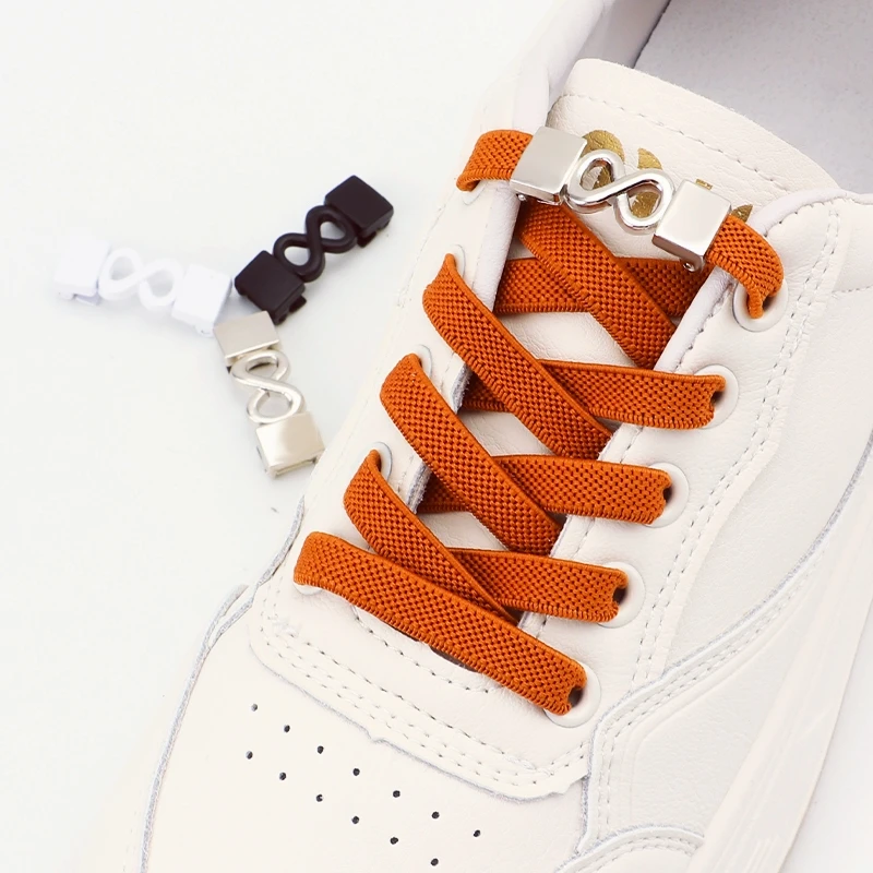 1 زوج لا التعادل رباط الحذاء للأحذية الرياضية أربطة الحذاء المرنة دون العلاقات قفل معدني مريحة شقة كسول الأحذية الدانتيل اكسسوارات للجنسين