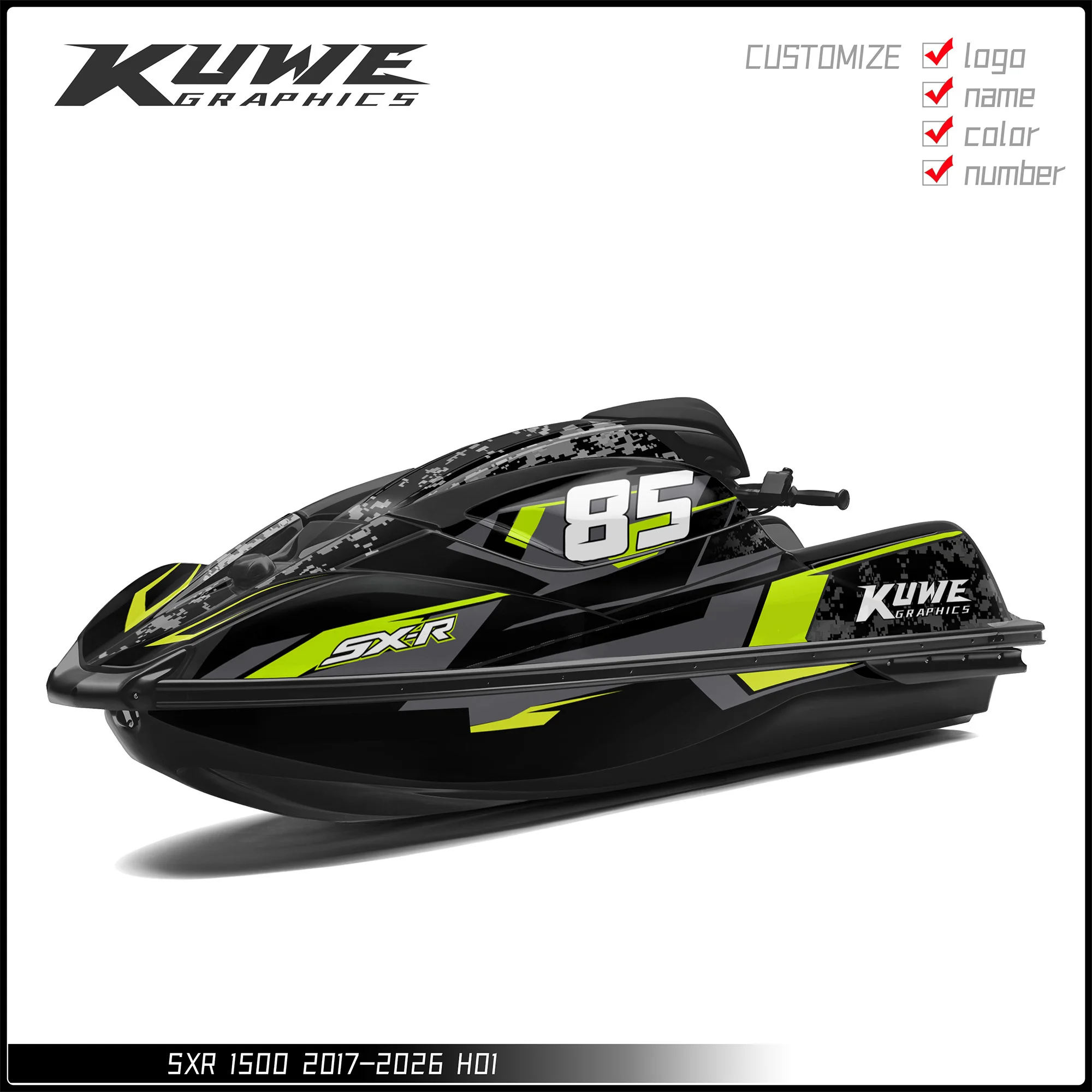Suitable for Kawasaki Sxr 1500 2017-2026 Graphic Kit Decal Sticker Supports Personalized Customization Jet Ski