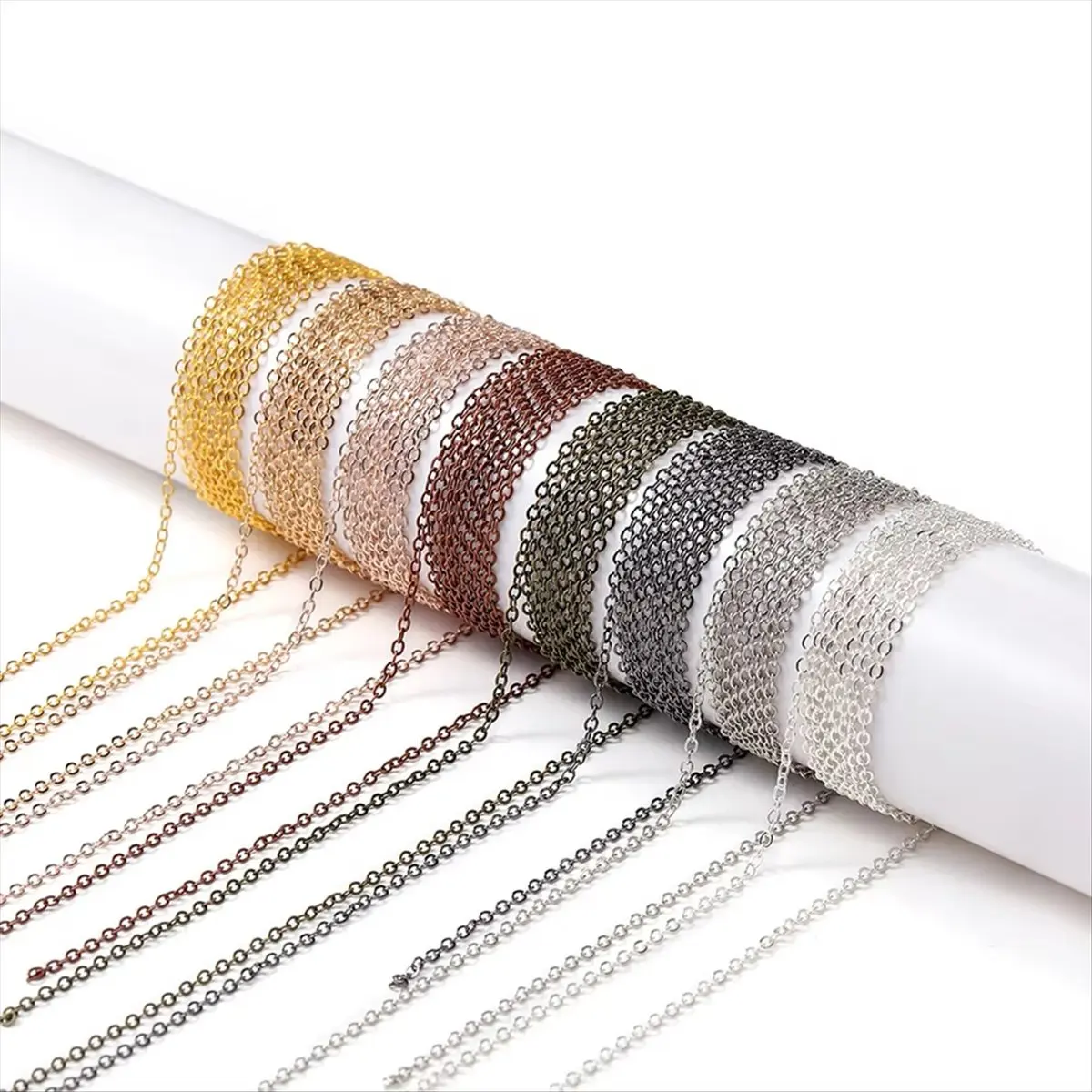 2026 + 3 متر سبيكة السائبة ربط سلسلة مع الانتقال خواتم جراد البحر المشابك قلادة سلاسل DIY بها بنفسك صنع المجوهرات المورد اكسسوارات #4