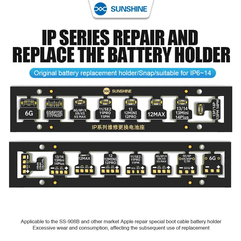 SUNSHINE IP SERIES REPAIR AND REPLACE THE BATTERY HOLDER Original battery replacement holder/Snap/suitable for IP6-14