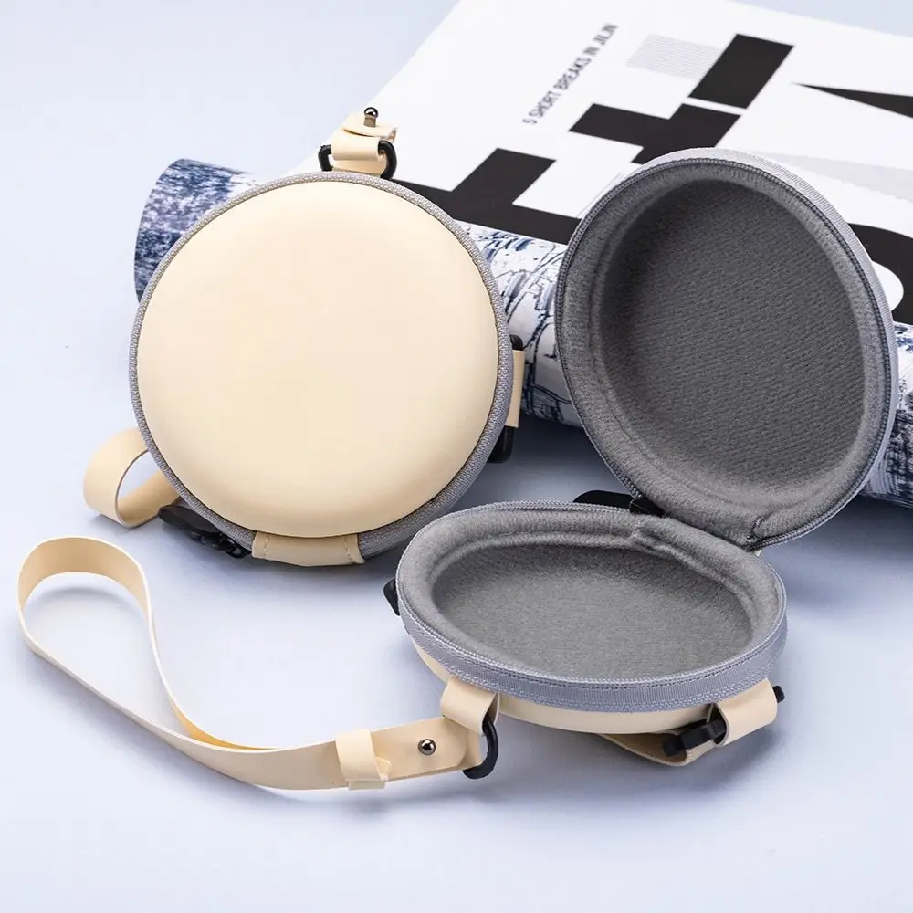 Foldable Round Sunglasses Storage Case Retro Fashion Beige Eyeglasses Pouch EVA Folding Glasses Case Portable