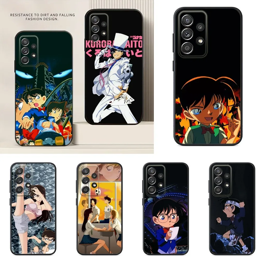 Anime D-Detective Conan Phone Case For Samsung S24,S23,S22,S21,S20,S10,S10E,S9 Plus FE Note 20 Ultra 10,9 Plus Black Case