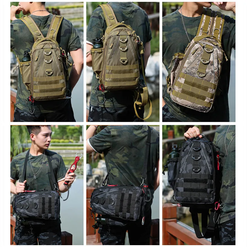 Outdoor Military Rucksacks Tactical Backpacks Waterproof Waist Chest Climbing Bag Sport Travel Short Trip Backpack Fishing Bags