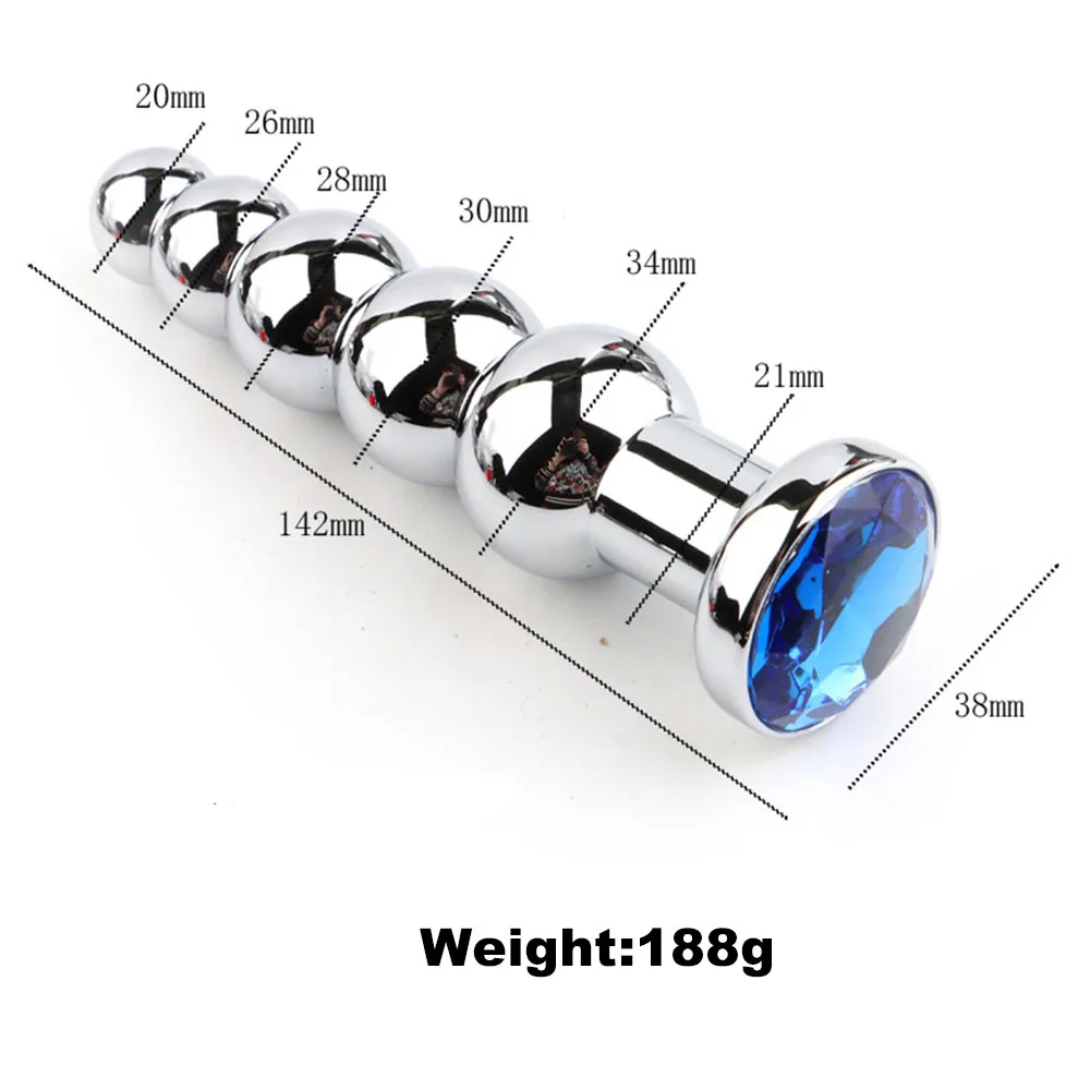 الفولاذ المقاوم للصدأ تدليك البروستاتا بعقب المكونات الثقيلة الشرج الخرز مع 5 كرات الجنس لعب للرجال/النساء/مثلي الجنس المعادن الشرج المقابس لعبة الكبار