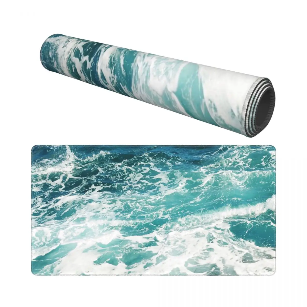 Blue Ocean Waves Keyboard Table Mat Mousepad Large Laptop Rubber Gamer Mouse pad