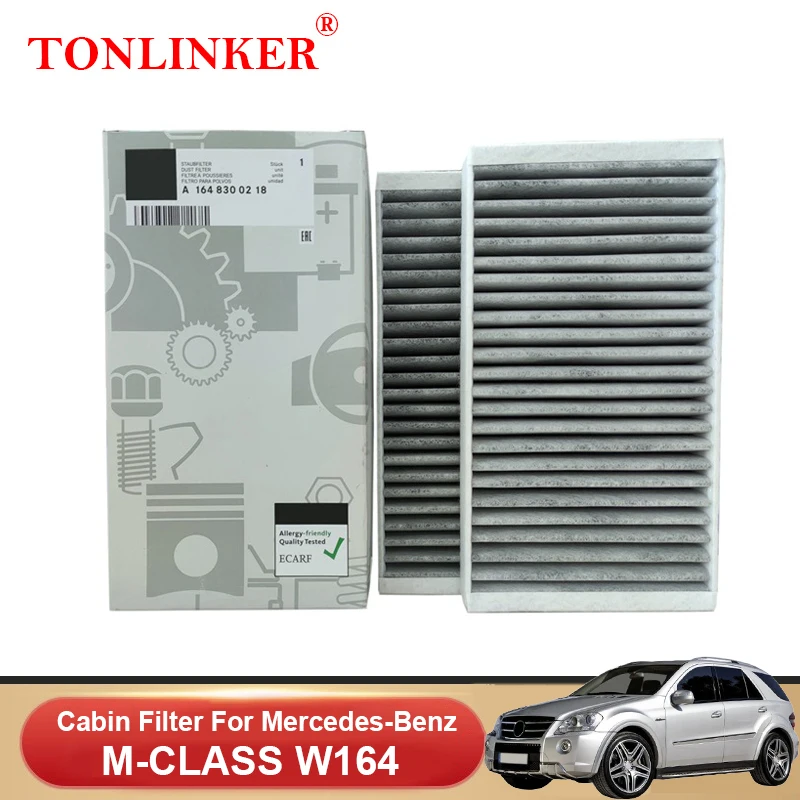 

TONLINKER салонный фильтр A1648300218 для Mercedes Benz M класса W164 2005-2011 ML350 ML500 ML280 ML320 CDI ML63 AMG автомобильные аксессуары