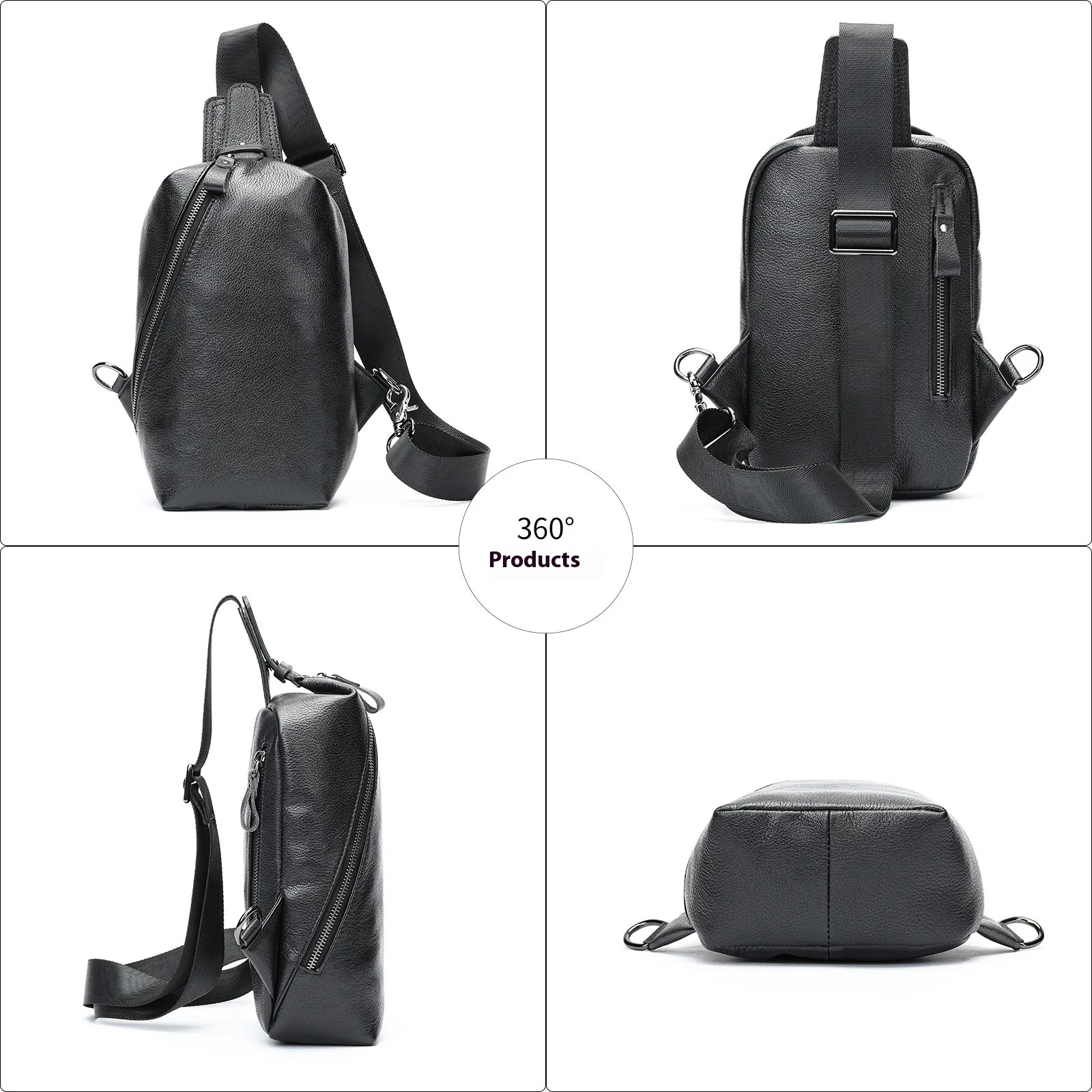 New Arrival Men's Waterproof Crossbody Bag in Genuine Leather
