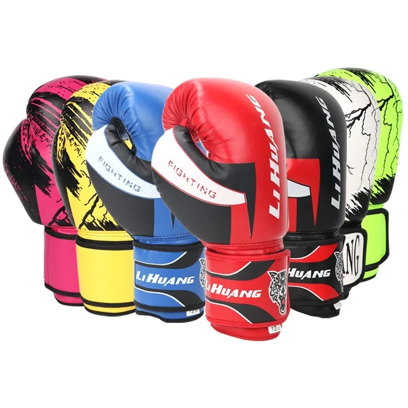 Guantes de boxeo para hombres y mujeres, equipo de entrenamiento de PU, Muay Thai, MMA, Kickboxing, bolsa de arena para adultos