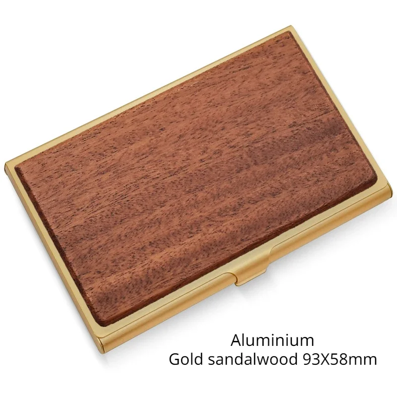 Laser Engraving Logo Wooden Metall Business Card Box Customized Wood Stainless Steel Clip Personalized Cardcase Activities Gifts